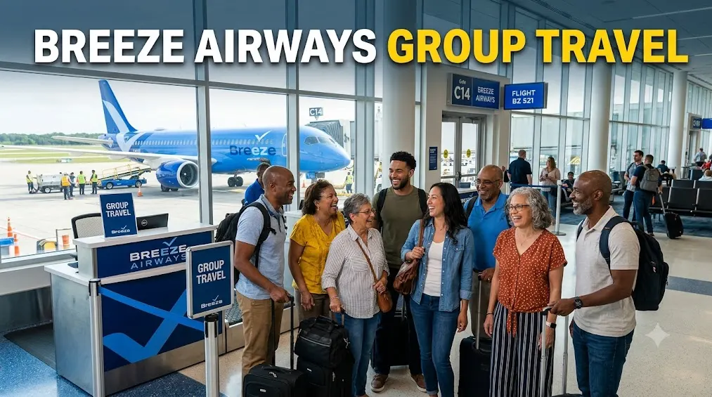 How do i book breeze airways group tickets?