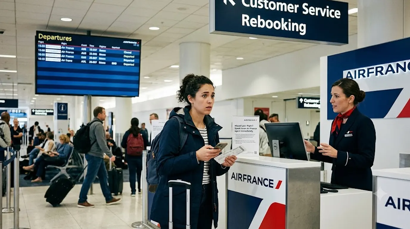 What happens if I miss my Air France flight?